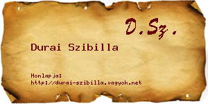 Durai Szibilla névjegykártya